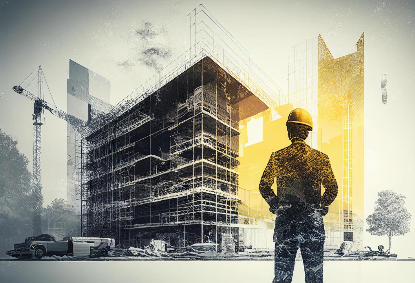 silhouette-of-engineer-looking-at-construction-site-engineering-concept-double-exposure-generative-ai-free-photo